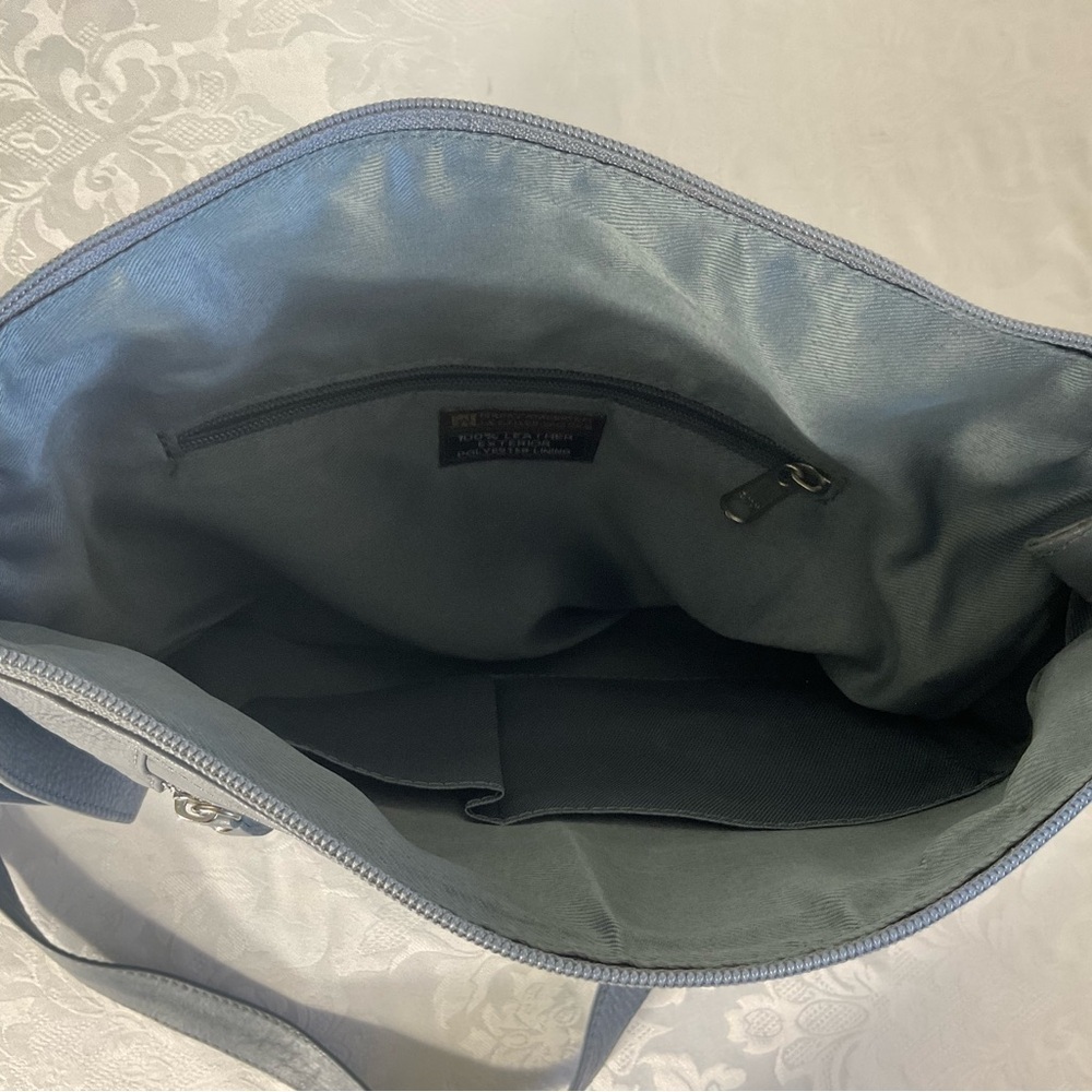 Great American Leatherworks Cross Body Bag in Gray leather new without tags - Picture 5 of 9